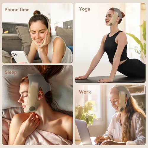 Reusable V Line Silicone Face Strap, Soft Silicone Chin Strap for Women 23-27 Inches(Skin tone)