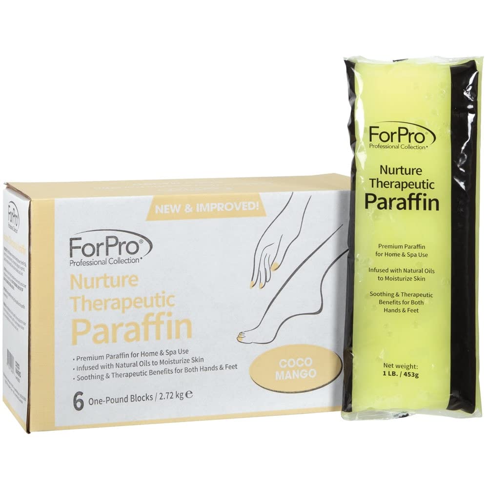 ForPro Professional Collection Nurture Paraffin Wax Refill, Peach Vanilla, Six 1-Pound Paraffin Blocks, Non-Greasy, Moisturizing for Soft & Healthy Skin, 6 Lbs