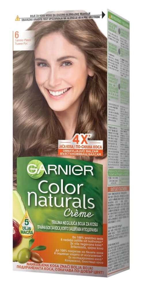 Garnier Color Naturals Permanent Hair Color Cream - Nourishing Dark Blond 6.0 | 3.4 Fl. Oz.