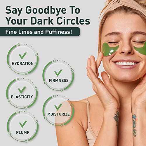 Green Tea Matcha Firming Eye Mask, 30 Pairs Collagen Patches For Fine Lines, Wrinkles, Under Eye Bags & Puffy Eyes Treatment, Face Gel Pads That Reduce The Signs Of Aging