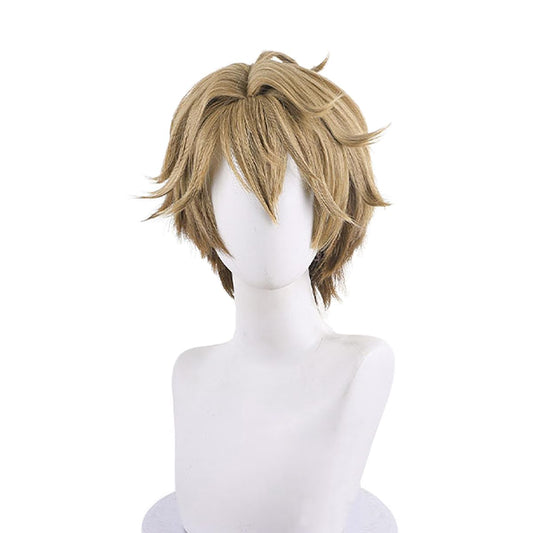 XiongXiongLe Short Wig Cosplay Honkai Star Rail Gepard Men Costume Curly Brown Hair Replacement Wig for Girls Cos Party Halloween Christmas Comic Con(Gepard)