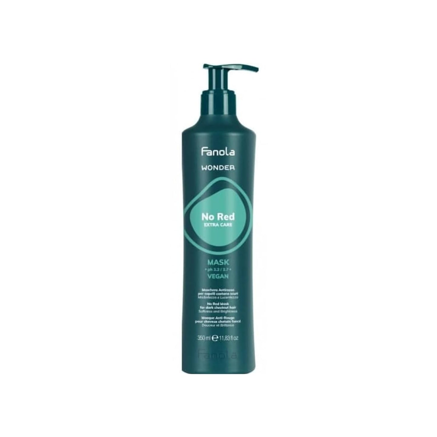 Fanola Wonder No Red Toning Hair Mask - Green Toner for Brunettes | Vegan Hydrating Treatment (12.3 oz)