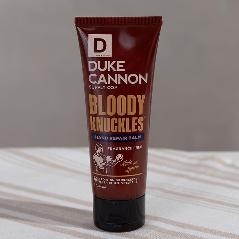 Duke Cannon Bloody Knuckles Hand Repair Balm - Unscented Moisturizing Cream for Dry, Cracked Hands | 3 oz Travel Size