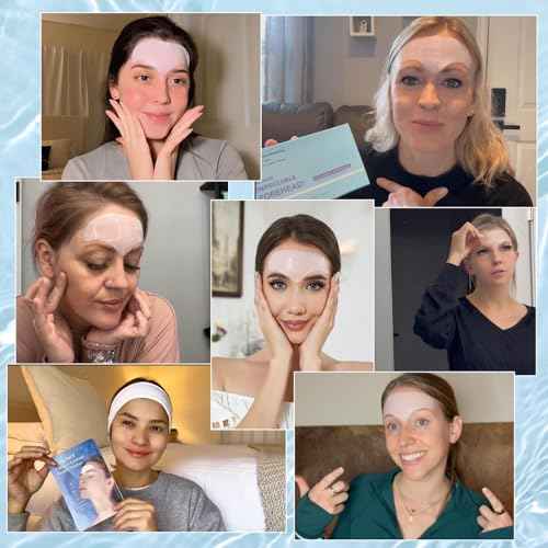 Tripsky Forehead Wrinkle Patches, Overnight Facial Wrinkle Patches With Collagen, Forehead Wrinkles Treatment Jelly Pads Softening Fine Lines