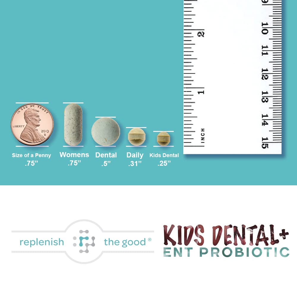 Replenish the Good Children's Probiotics, 60 Cherry-Pomegranate Chewables - Easy to Swallow, Helps Digestive & Immune Support, Oral Probiotics for Healthy Teeth and Gums, Bad Breath & ENT Support