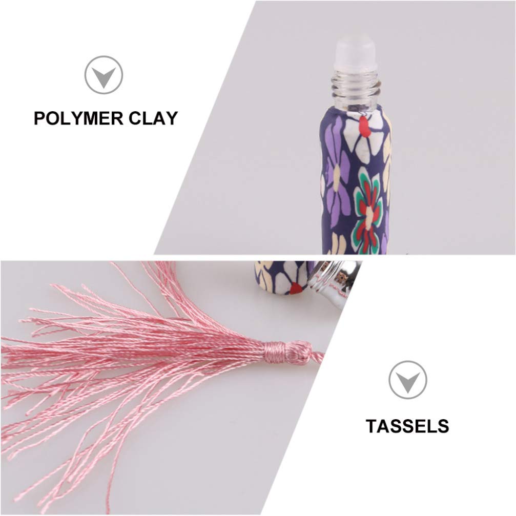 Healifty 6 Pcs Soft Ceramic Roller Bottle Essential Oil Rollers Roller Bottles Perfume Sample Bottles Clear Glass Carafes Reusable Perfume Bottles Glass Bottle Travel Polymer Clay Liquid