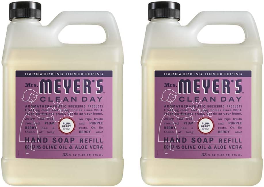 Mrs. Meyer’s Clean Day Liquid Hand Soap Refill, Plum Berry, 33 oz. (2 Pack)