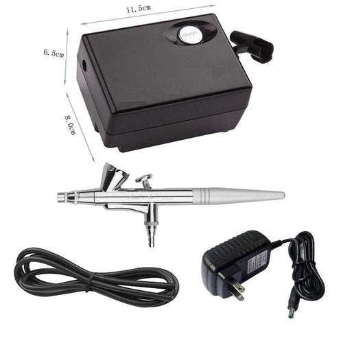 Airbrush Makeup Machine Kit with Spray Gun Air Compressor 0.4mm Needles for Beauty Cosmetic Skin Care Tattoos Manicure Body Painting