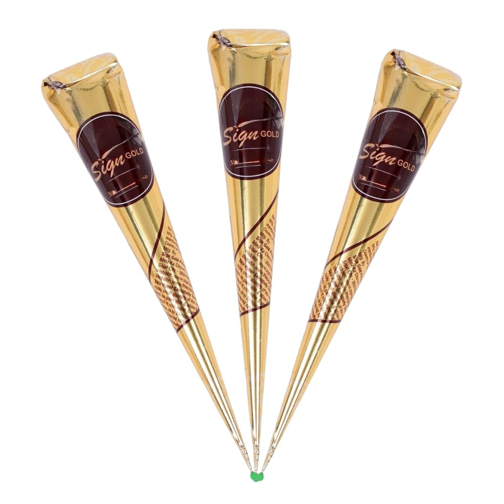 Natural Henna Paste Cones for Hair – 100% Pure & Ready to Use | No Ammonia or Chemicals | Pack of 3 – Dark-Brown, 30g Each Cone