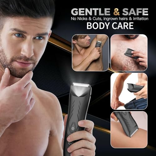 ENSSU Manscape Ball Trimmer/Shaver Men, Electric Groin Hair Trimmer, Men Body Hair Trimmer for Pubic/Beard/Back, Waterproof Body Groomer Kit, Men Body Razor Hygiene Tool