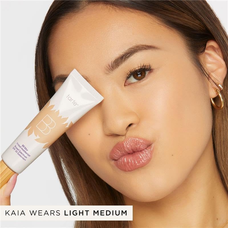 Tarte BB Blur Tinted Moisturizer - Medium Buildable Coverage, SPF 30, Vegan & Cruelty-Free | Full Size, Deep Sand