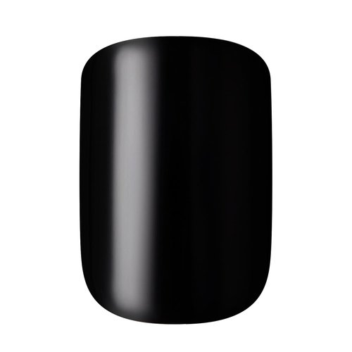 KISS Gel Fantasy Press-On Nails - 'Aim High' Black Squoval Shape | Includes 28 Nails & Glue