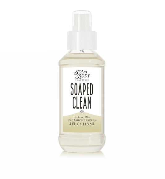 Solnbody SOAPED CLEAN Body & Hair Cologne Mist - Fresh Soap, Cool Water & Clean Cotton Scent with Skincare Extracts