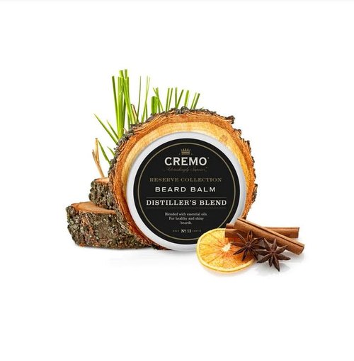 Cremo Beard Balm - Distiller's Blend | Nourishes & Shapes All Lengths of Facial Hair, 2 Oz