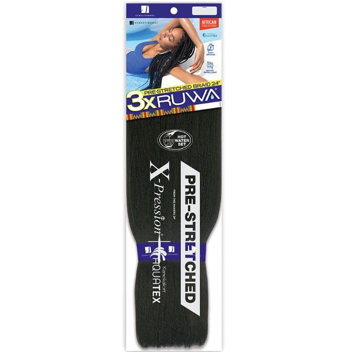 Sensationnel Synthetic Hair Braids XPRESSION 3X Ruwa Pre-Stretched Braid 24" (1 Pack, M4/27/30)