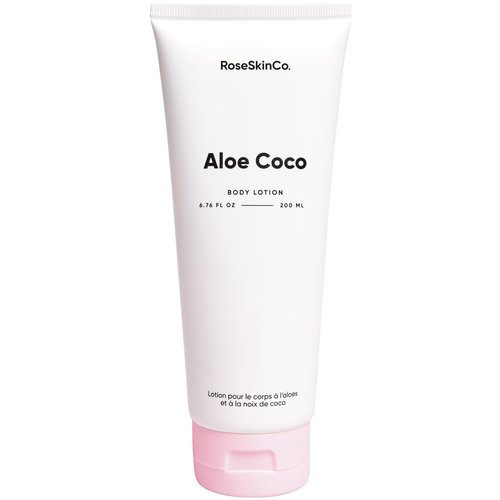 RoseSkinCo Aloe Coco Body Lotion - Hydrating Moisturizer with Coconut Oil, Aloe Vera & Squalane - Lightweight Non-Greasy Formula - Squeeze Bottle, 6.76 fl oz