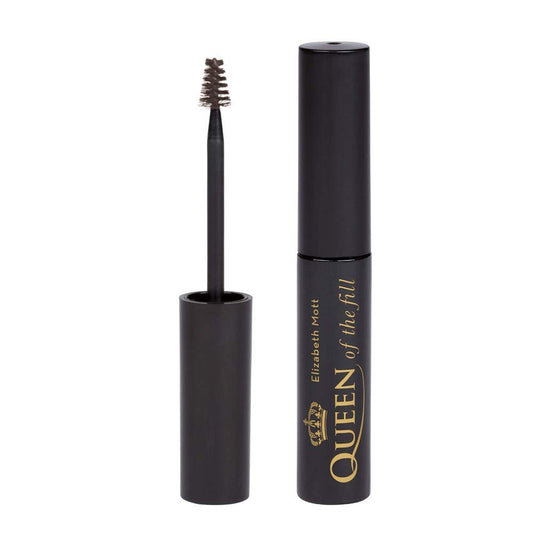 Elizabeth Mott Eyebrow Gel Makeup - Queen of the Fill Brow Tint and Filler - Brush to Fill in Eyebrows and Cover Gray Hairs, Water Resistant, Long Lasting - Cruelty Free, Light Medium Brown, 4 g