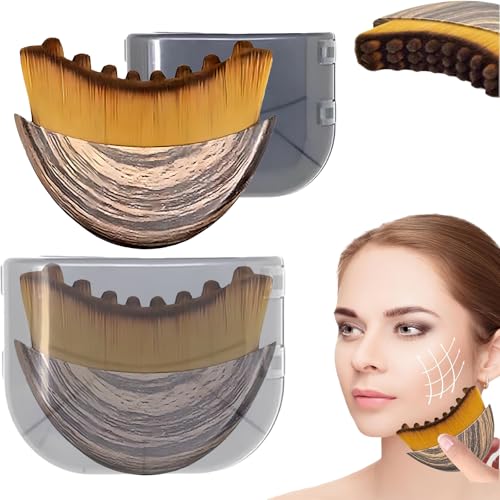 ANGEO Lymphatic Contour Face Brush – Soft Bristle Lymphatic Drainage Massager, Facial Sculpting Tool for Chin & Jawline, Gentle Lymphatic Face Brush for Daily Skincare & Spa Treatments