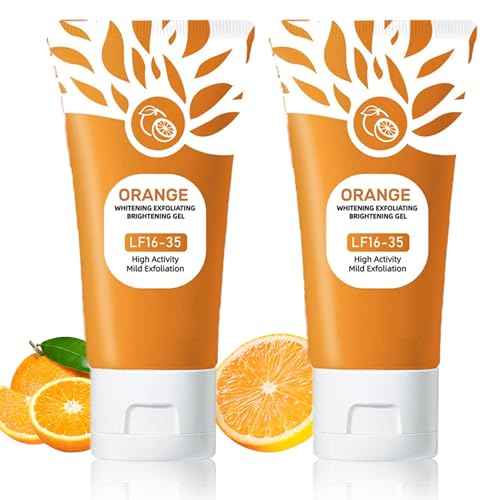 2PC Sheghy Orange Exfoliante Gel Scrub,Skin Care Scrub Peeling Gel for Face and Body,Deep Cleansing Moisturizing Facial Exfoliator gel,Orange Gentle Exfoliating for Pore Cleansing and Tightening