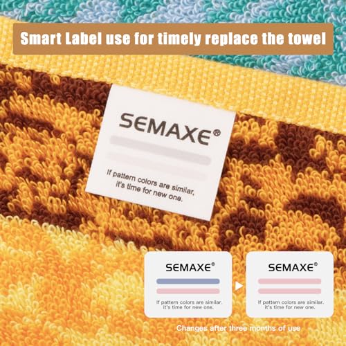 SEMAXE Luxury Bath Towel for Bathroom, 100% Cotton Towel with Hanging Loop, Soft & Absorbent, Gift Box Packaging, 55" L x 27" W, Colorful Towel Wheat Field