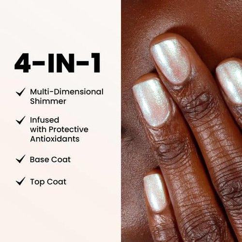 LONDONTOWN Shimmer Nail Highlighter - Iridescent Finish Nail Polish Treatment, Vegan & Cruelty-Free | Pastel Opal Aurora Borealis, 0.40 fl oz
