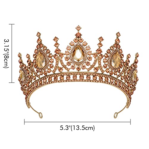 SWEETV Queen Tiaras and Crowns for Women Gold Princess Crown Halloween Costume Hair Accessories for Photo Shoot Prom Birthday Party