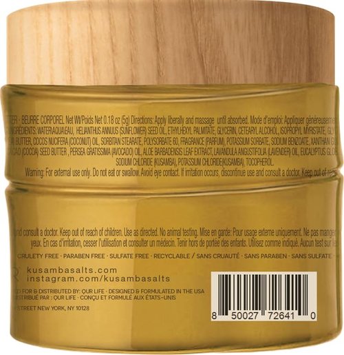 QUR SeaFoam Jasmine Body Butter - Deep Moisturizing Cream for Dry Skin | 6oz Aloe, Shea Butter & Olive Oil