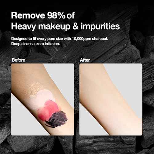 Charcoal All-In-One Cleansing Balm, Deep Pore Purifying & Hydrating Makeup Remover with Ceramide & Botanical Oils (Jojoba, Argan, Camellia) for Soft, Radiant, Glass-Skin Glow