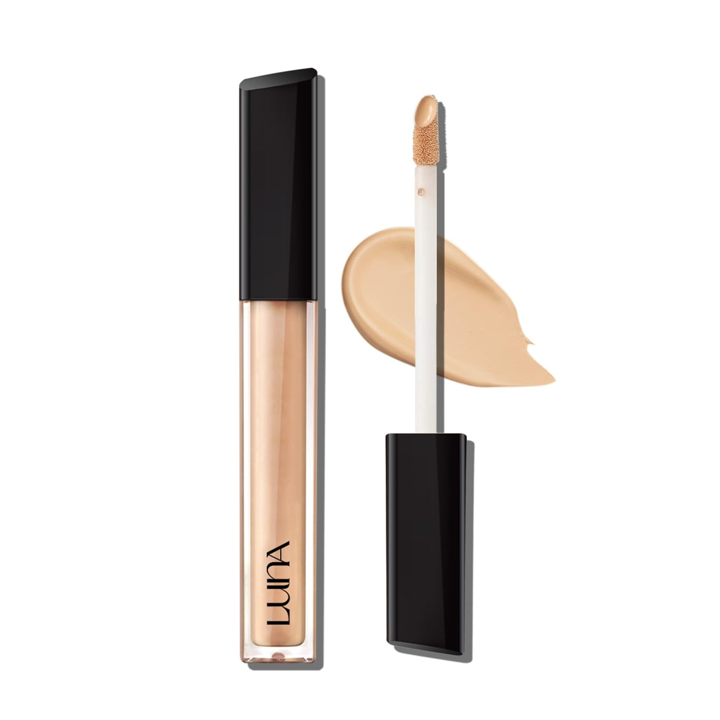 LUNA Long-Lasting Tip Concealer Cover-Fit (#04 Sand) Full Coverage, for Under Eye Dark Circles, Fine Lines, Redness & Discoloration, Korean Makeup 0.26 Fl Oz