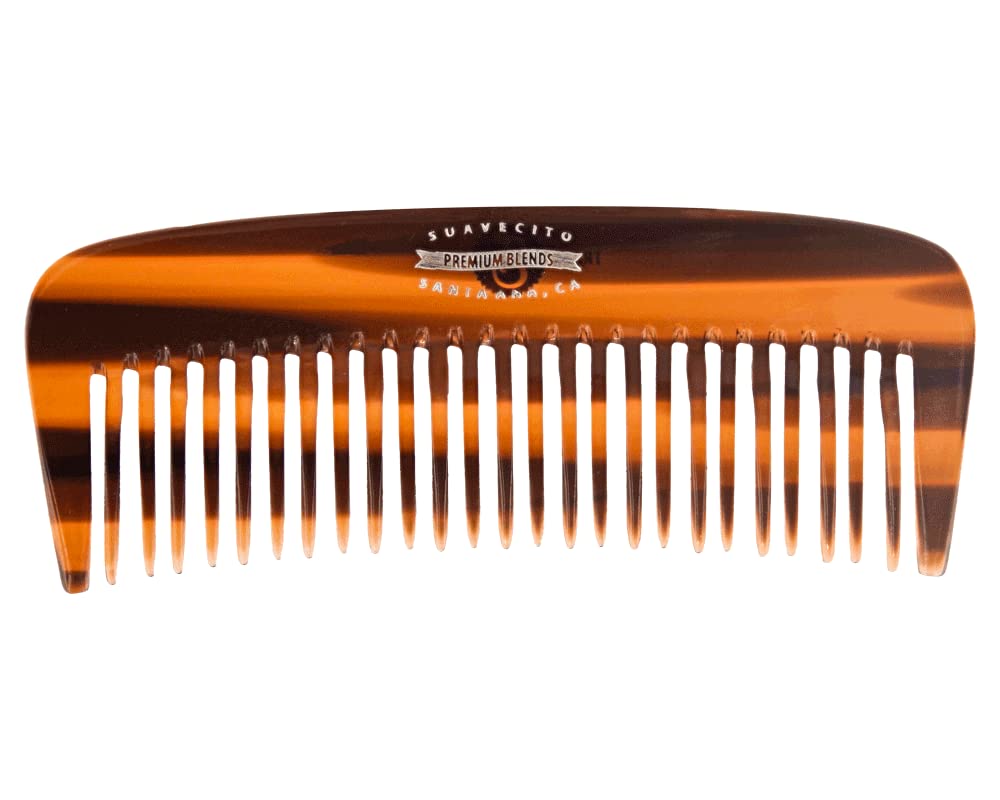 Suavecito Beard Comb - Acetate Amber Volumizing & Detangling Tool for Shaping