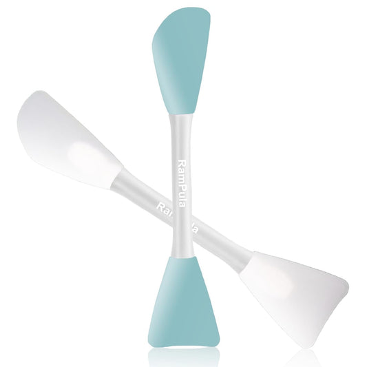 Skiennix Silicone Face Mask Applicator Brush - Double-End Handheld Tool for Cream & Clay Masks