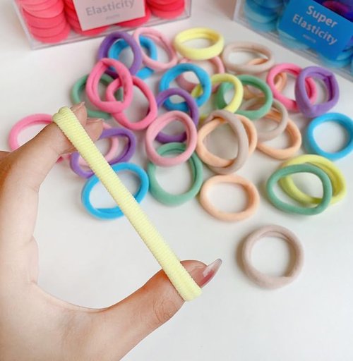 Soft Hair Ties Set, Brown Beige White Colors, Elastic Hair Bands, No-Crease Ponytail Holders, 30 Pack