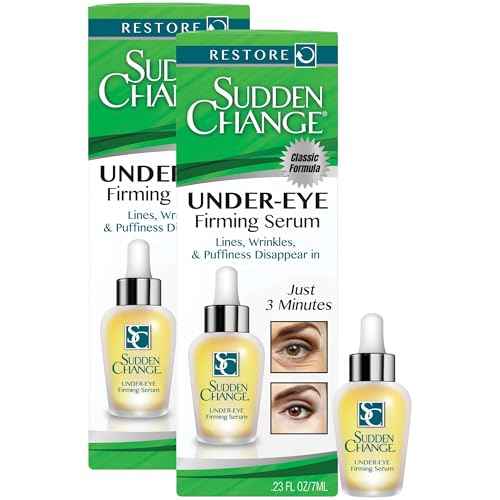 Sudden Change Instant Under-Eye Firming Serum - (Classic Formula) Under-Eye Bags Treatment for Puffiness, Lines, & Wrinkles - Wear With or Without Makeup - 3 Minute Results (0.23 oz, Pack of 2)