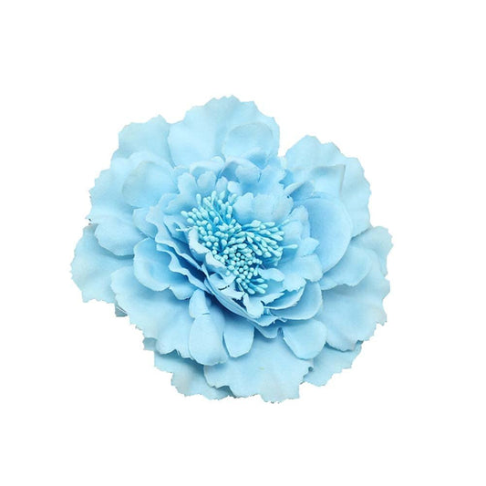 Koolgil Women's Bohemia Peony Flowers Hairpin Hair Clip Flower Brooch for Travel Party Festivals (Light Blue) (Pack of 1)