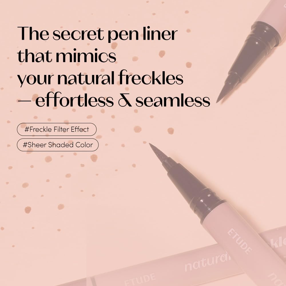 ETUDE Naturally Freckle Pen - Waterproof Light Brown Faux Freckles | Easy Control Sponge Tip (0.5g)