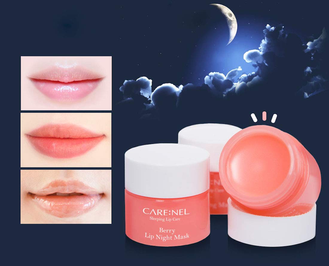 CARENEL Lip Sleeping Mask 5g (Berry2+Lime1) - Moisturizer for Dry Lips - Overnight Treatments Balm, Day and Night Repair Gloss, Scrubs Exfoliator