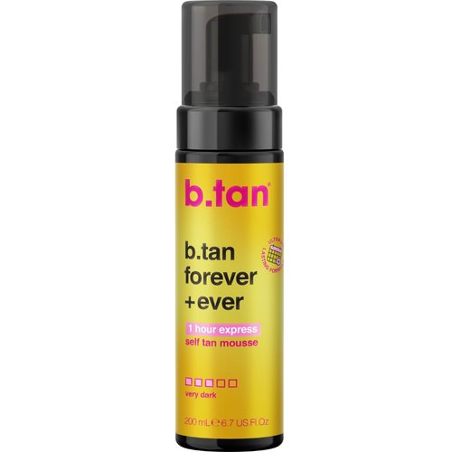 b.tan Ultra Long Lasting Self Tanner Mousse - Fast 1 Hour Express Tanning Foam, Dark Bronze Glow, 6.7 Fl Oz