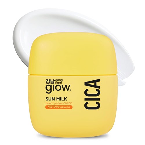 GANGNAM Glow CICA Sun Milk - SPF 50 Moisturizer | Invisible Broad Spectrum Sunscreen for Face, 1.69 fl. oz