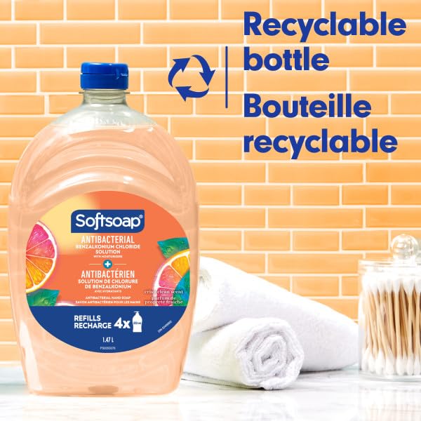 Softsoap Antibacterial Refill - 50oz Crisp Clean Scent for Effective Germ Protection
