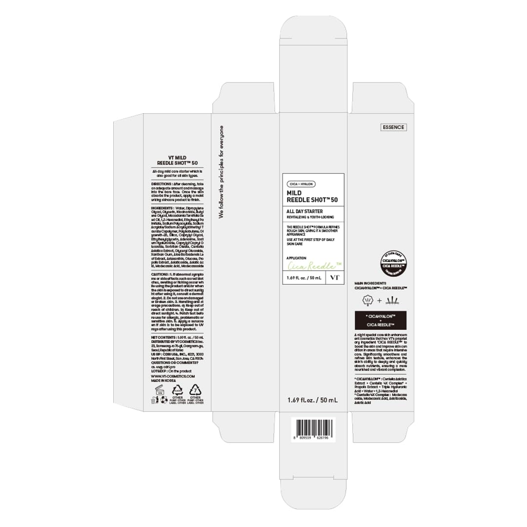 VT COSMETICS CICA Reedle Shot 50, Spicule Microneedling Serum for Pore Care & Exfoliation, Exosome, Centella Asiatica for Glass Skin, Smooth Texture, Korean Liquid Skin Booster (1.69 Fl Oz / 50ml)