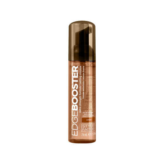 Style Factor EDGE BOOSTER Extra Strength Mousse - Travel Size Frizz Control & Volume - 2.5oz Amber for Curly Hair