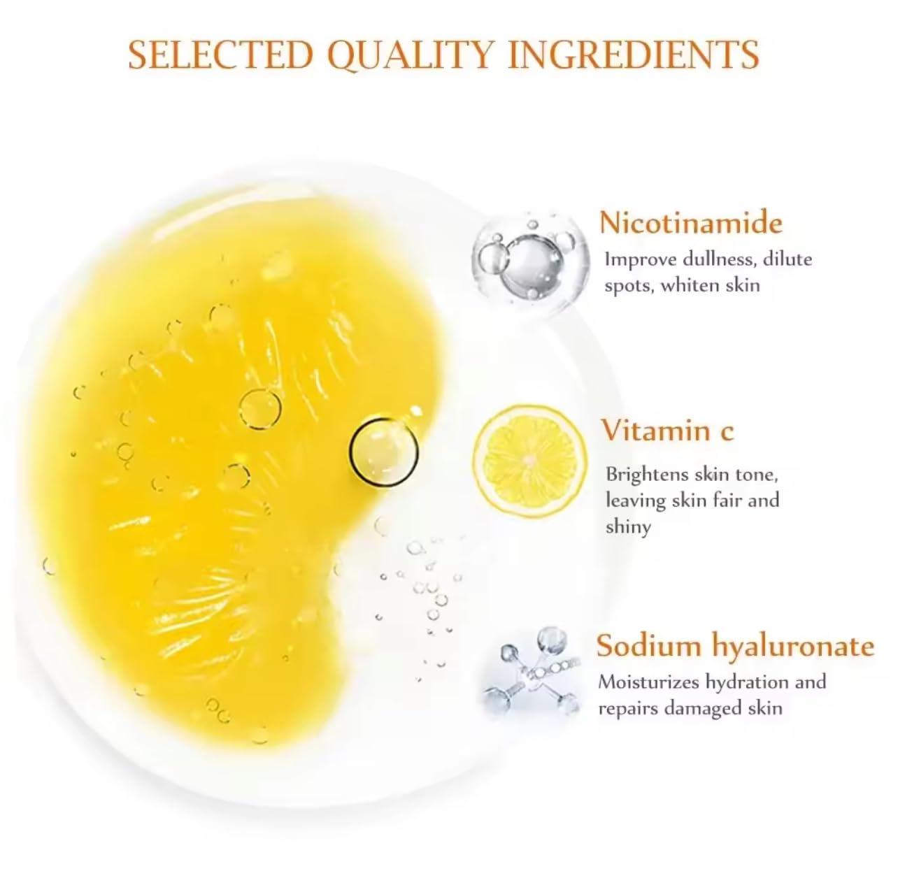 Skiennix Vitamin C Brightening Serum - Glow Enhancing Face Serum with Hyaluronic Acid, 1.1 Fl Oz