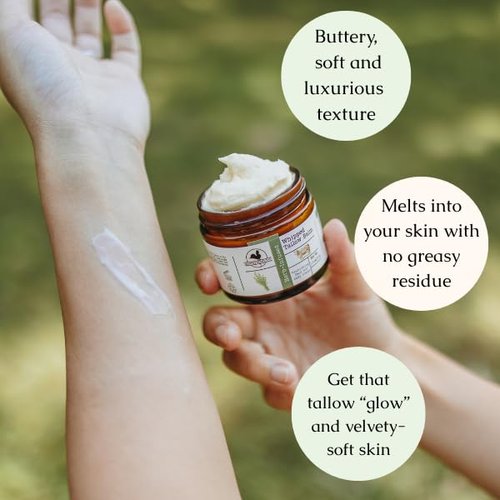 Hearth and Homestead Whipped Tallow Balm - Organic Unscented Body Butter for Eczema & Rosacea | 1.3 oz