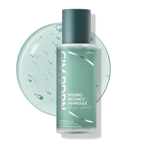 ISNTREE Hydro Bouncy Ampoule - Hydrating Korean Seaweed Facial Serum | 50ml | Water Jelly Texture & Pore-Refining Glow