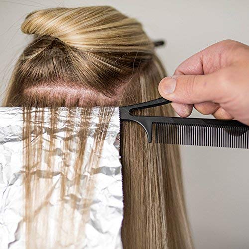 Pink Pewter Carbon Hair Styling Comb - Professional Heat & Chemical Resistant, No Static - Black