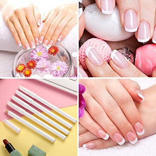 Blulu 2-in-1 Nail Whitening Pencil Set - 3 Pieces with Cuticle Pusher for DIY French Manicure
