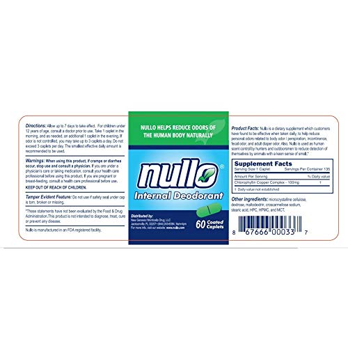 Nullo Internal Deodorant (60 Caplets)