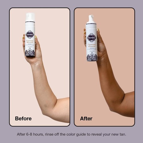 Fake Bake Flawless Self Tanning Mousse - Streak-Free, Long-Lasting Glow for All Skin Tones | 6.7 oz with Application Mitt