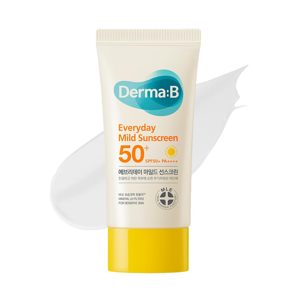 Derma B Everyday Mild Sunscreen SPF 50+ | Fast-Absorbing, Lightweight Moisturizer for Sensitive Skin - 1.69 Fl Oz (50ml)