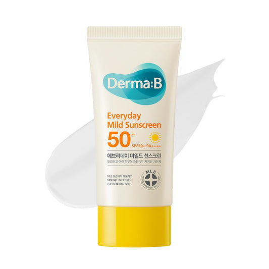 Derma B Everyday Mild Sunscreen SPF 50+ | Fast-Absorbing, Lightweight Moisturizer for Sensitive Skin - 1.69 Fl Oz (50ml)
